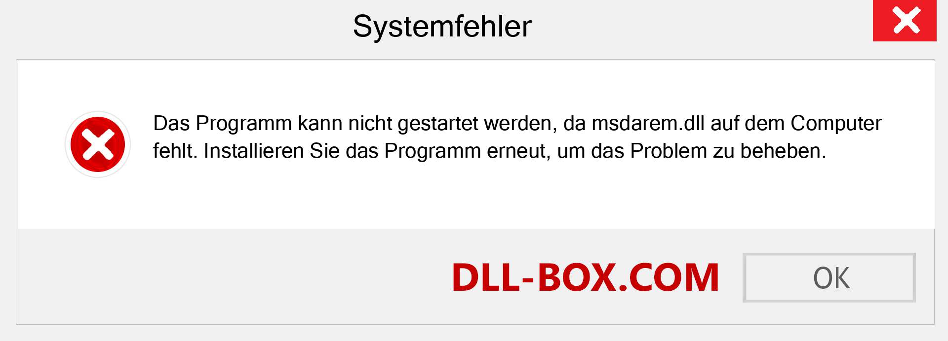 msdarem.dll-Datei fehlt?. Download für Windows 7, 8, 10 - Fix msdarem dll Missing Error unter Windows, Fotos, Bildern