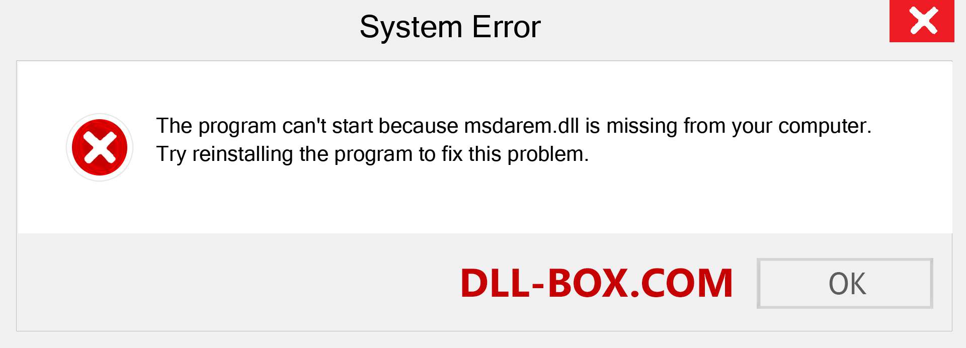  msdarem.dll file is missing?. Download for Windows 7, 8, 10 - Fix  msdarem dll Missing Error on Windows, photos, images