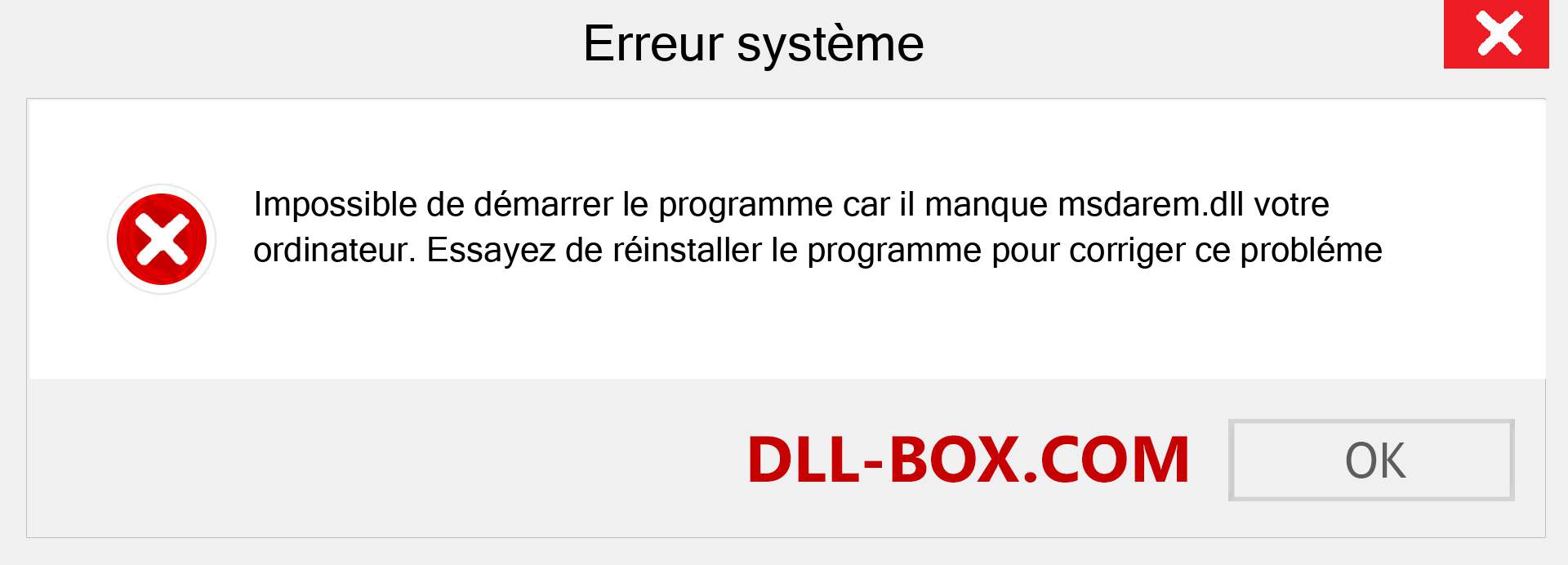 Le fichier msdarem.dll est manquant ?. Télécharger pour Windows 7, 8, 10 - Correction de l'erreur manquante msdarem dll sur Windows, photos, images